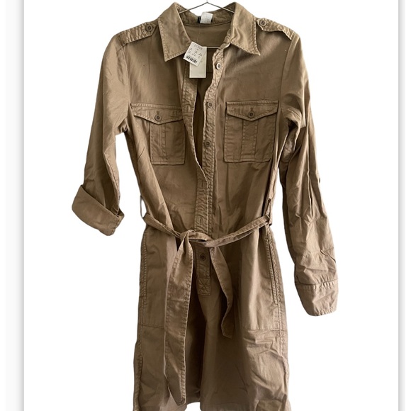 J. Crew Khaki Safari Utility Chino Belted Dress - Picture 6 of 7